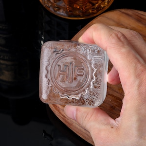Sello de cubo de hielo personalizado, sello de hielo con monograma de whisky, sellos para bares, aceptamos cualquier logotipo personalizado, sello de hielo comercial, regalo para él