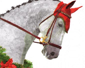 2 (Two) Paper Beverage/Cocktail Napkins for Decoupage/Mixed Media - Julius the Horse