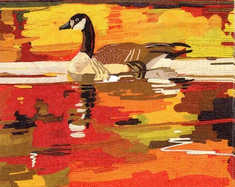 2 (Two) Paper Lunch Napkins for Decoupage/Mixed Media - On Golden Pond duck water