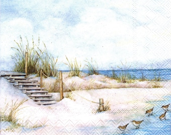 2 (Two) Paper Lunch Napkins for Decoupage/Mixed Media - Seaside Feelings beach