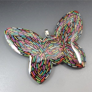 PENDANT NECKLACE Black Dress HANDMADE Shrink Plastic by Barbara Poland-Waters