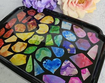 Rainbow Tray with Colorful Shapes™ - Resin - Handmade by BPW