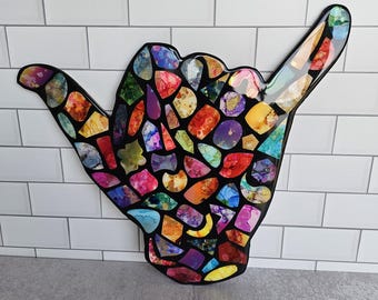 Colorful Shapes™ SHAKA Hand Gesture Hang Loose Abstract Art by BPWaters