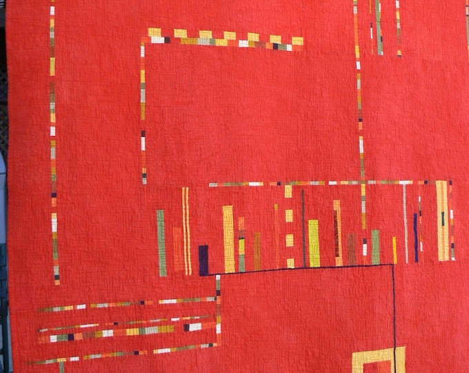 Architectural Quilt in Red Etsy