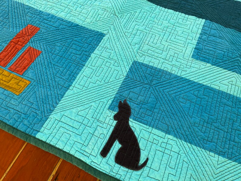 Moonrise Over A Dog Throw Quilt Etsy