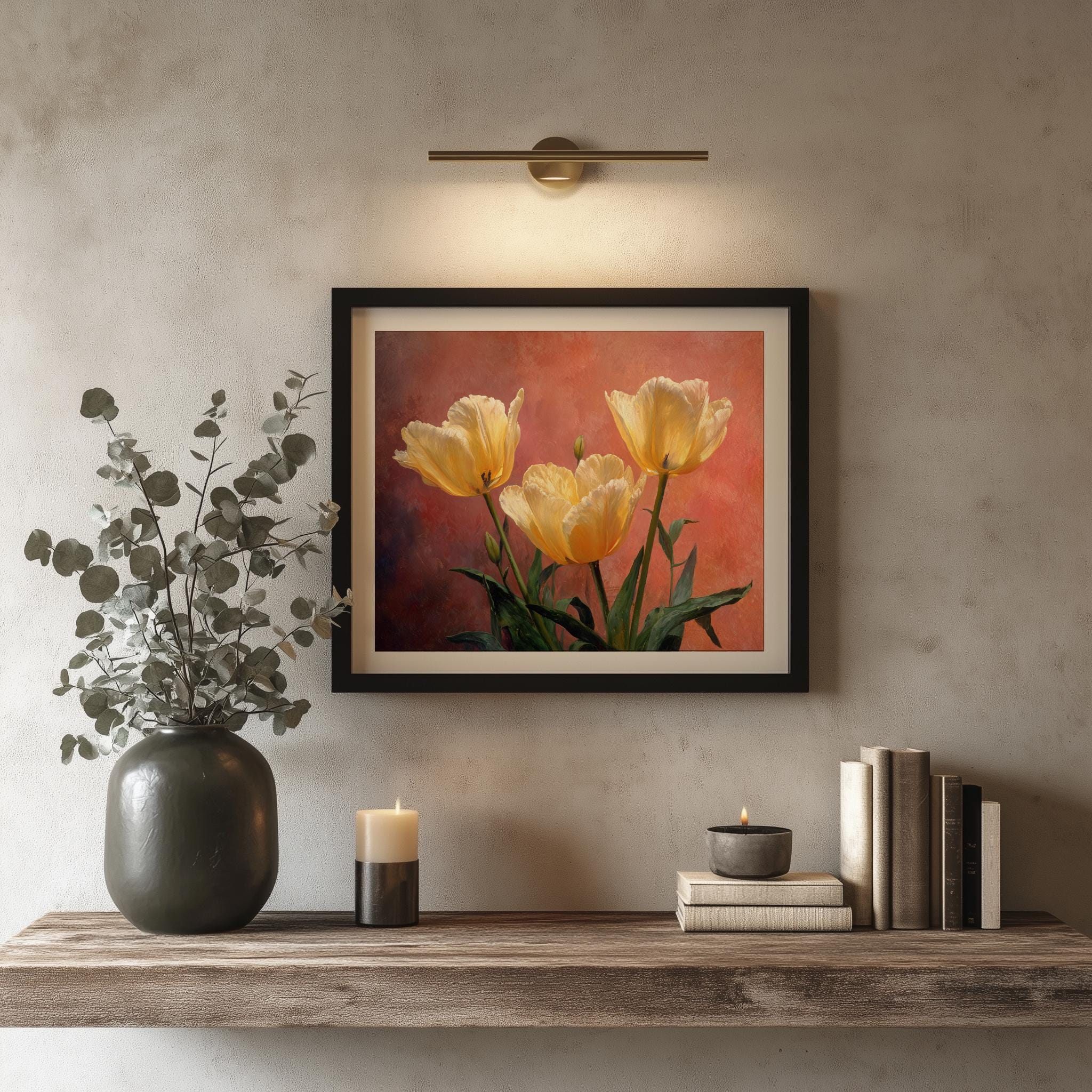 Printable Primavera Tulip Painting - Vintage Botanical Wall Art, Fresh ...