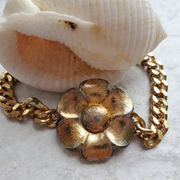 Repurposed Authentic Designer Lock Zipper Pull Gold Plated Bracelet –  BloomingJ.Studio