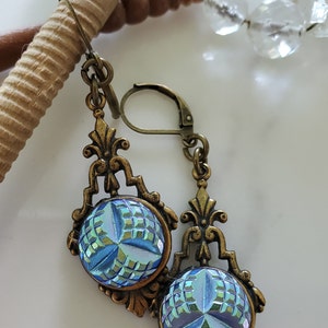 2023 Newest Vintage Bohemian Vintage Country Turquoise Cluster Concho Earrings A