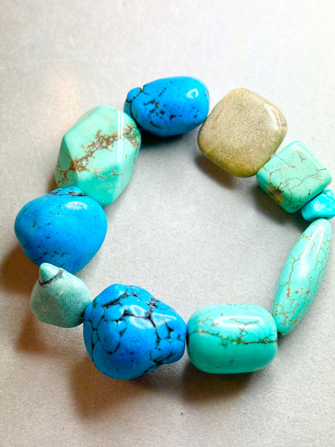Chunky Natural Turquoise Bracelet main image 0