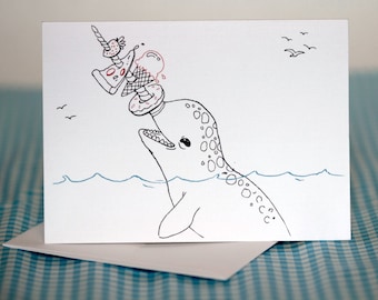 Narwhal Blank Greeting Card