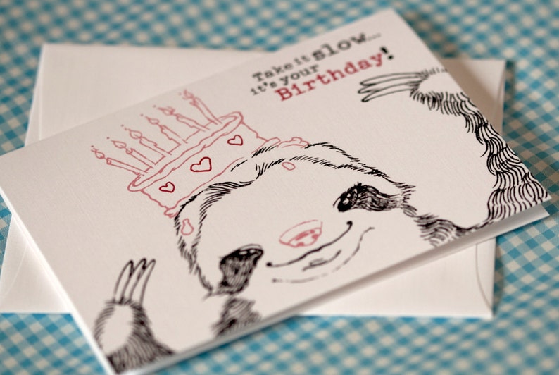 Happy Birthday Sloth Greeting Card image 2