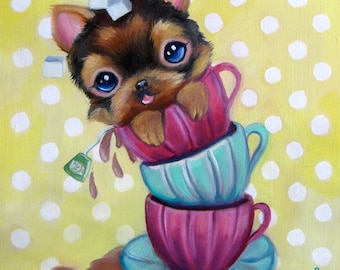 Teacup Yorkshire Terrier Art Print