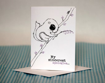 Dwarf Flying Squirrel Apology Greeting Card