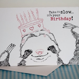 Happy Birthday Sloth Greeting Card image 1