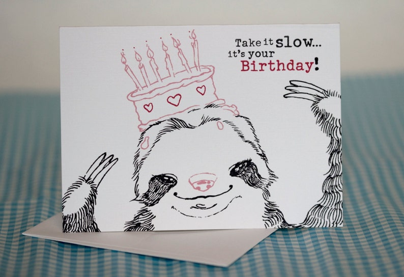 Happy Birthday Sloth Greeting Card image 1