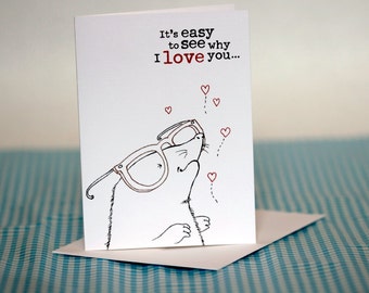 Valentine Blinded by love Mole Greeting Card