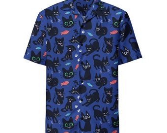 Little Kitty All-Over Print button shirt