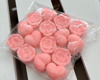 Gekleurde hart- of roosvormige waxmelts - Celebration Gunst een verscheidenheid aan geuren. Verpakkingen van 15.