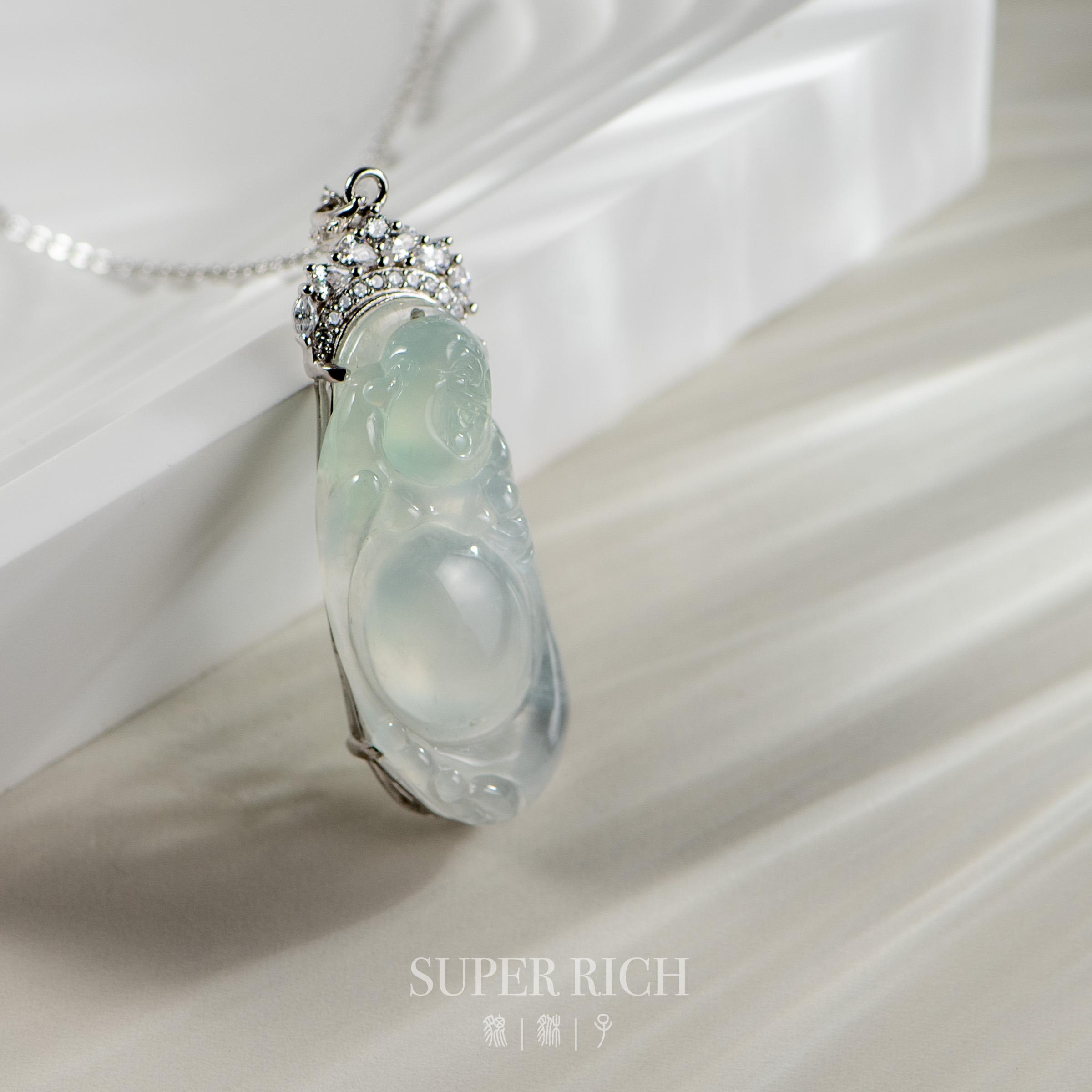 彫刻された翡翠仏ペンダント | S925シルバー、CZマウント - Etsy 日本