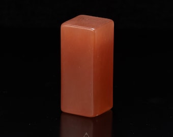 Sigillo in pietra naturale Shoushan Furong: decorazione da scrivania in corallo lucidato a mano per studiosi.