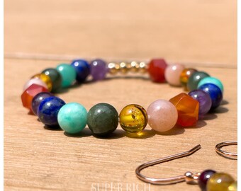 7 Chakra Stone Bracelet | Agate, Moonstone, Aventurine