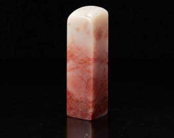 Pietra congelata del fiore di pesco di Gaoshan / Sigillo vuoto di Shoushan / Rosa cipria Fujian / Rara opera d'arte da collezione