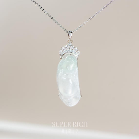 彫刻された翡翠仏ペンダント | S925シルバー、CZマウント - Etsy 日本