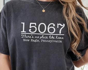 Custom Zip Code Comfort Colors Shirt, Personalized Hometown City Tee, Custom Location Tshirt, Moving Away Gift