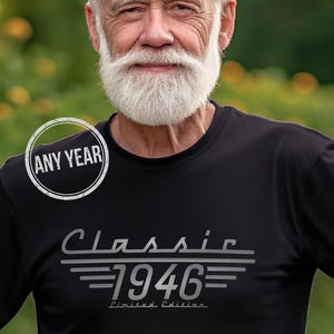 80th Birthday gift for men, 80th Birthday Shirt, Born in 1946 t-shirt, Classic Car Lover, 80th bday, Dad Birthday Grandpa Turning eighty tee