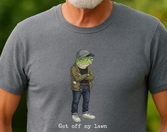 Funny Grandpa Shirt, Father's Day Gift, Get off My lawn, Pappy birthday gift, Sarcastic Gift, Handyman Dad, Grumpy Frog