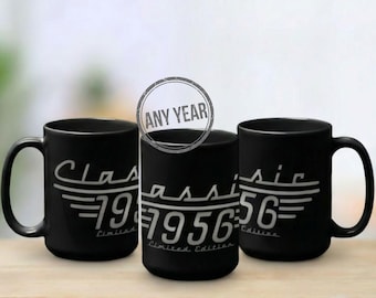 70th birthday mug, born in 1956 classic car lover, Dad Birthday Gift, Grandpa Turning Seventy, man birthday gift for him