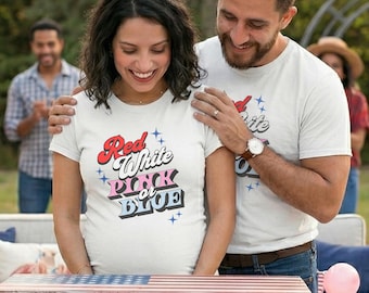 4th of July Gender Reveal Shirt, Red White Pink or Blue Comfort Colors Tee