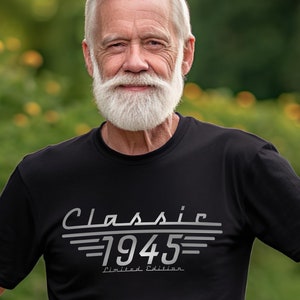 80th Birthday gift for men, 80th Birthday Shirt, Born in 1945 t-shirt, Classic Car Lover, 80th bday, Dad Birthday Grandpa Turning eighty tee