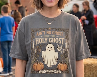 Funny Christian Halloween Comfort Colors Shirt, Ain't No Ghost Like Holy Ghost Sweatshirt, Trunk or Treat, Catholic Sunday School Teacher