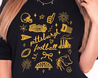 Comfort Colors Pittsburgh Football T-Shirt, Trendy Pgh Football Game Day Shirt, Popular Woman Sports Gear, 412 Yinzer Fan Gift, Draft shirt