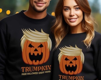 Trump Halloween Shirt, Trump 2024 sweatshirt Trumpkin sweater Conservative tshirt plus size dad boyfriend husband gift for her