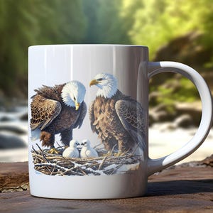 Bald Eagle Mug, Jackie and Shadow Coffee Mug, Pittsburgh Eagles, Custom Bald Eagle Cup, Hays or Irwin Nest, Bird Watcher Present, Eaglets