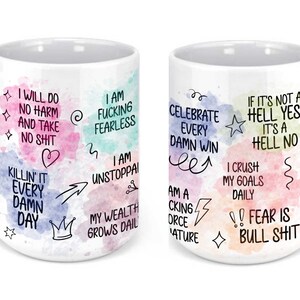 Mental Health mug Daily Affirmations coffee cup 15oz Daily affirmations mug gift for her best friend coworker giftful mug mothers day gift image 3