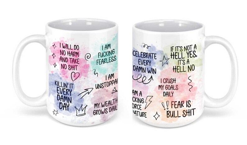 Mental Health mug Daily Affirmations coffee cup 15oz Daily affirmations mug gift for her best friend coworker giftful mug mothers day gift image 3