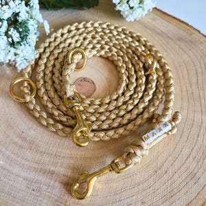 Golden brown lightweight paracord dog leash, custom, handmade, durable, braided, leash, custom, colorful, weatherproof
