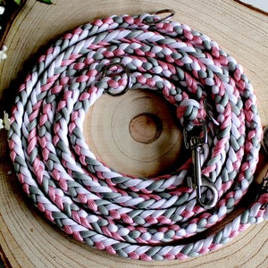 Hundeleine Paracord individuell gestaltbar Wunschleine Leine rund geflochten schwarz silber rosegold Bild 4