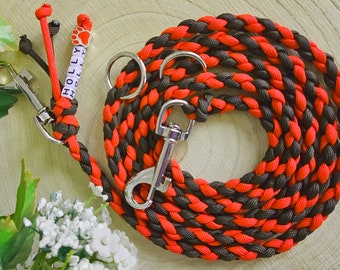 Hundeleine Paracord | individuell gestaltbar | Wunschleine | Leine | rund geflochten | schwarz | silber | rosegold