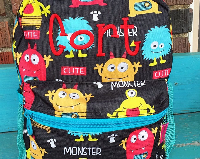 Personalized Boy Backpackmonster Backpack toddler Backpack Etsy