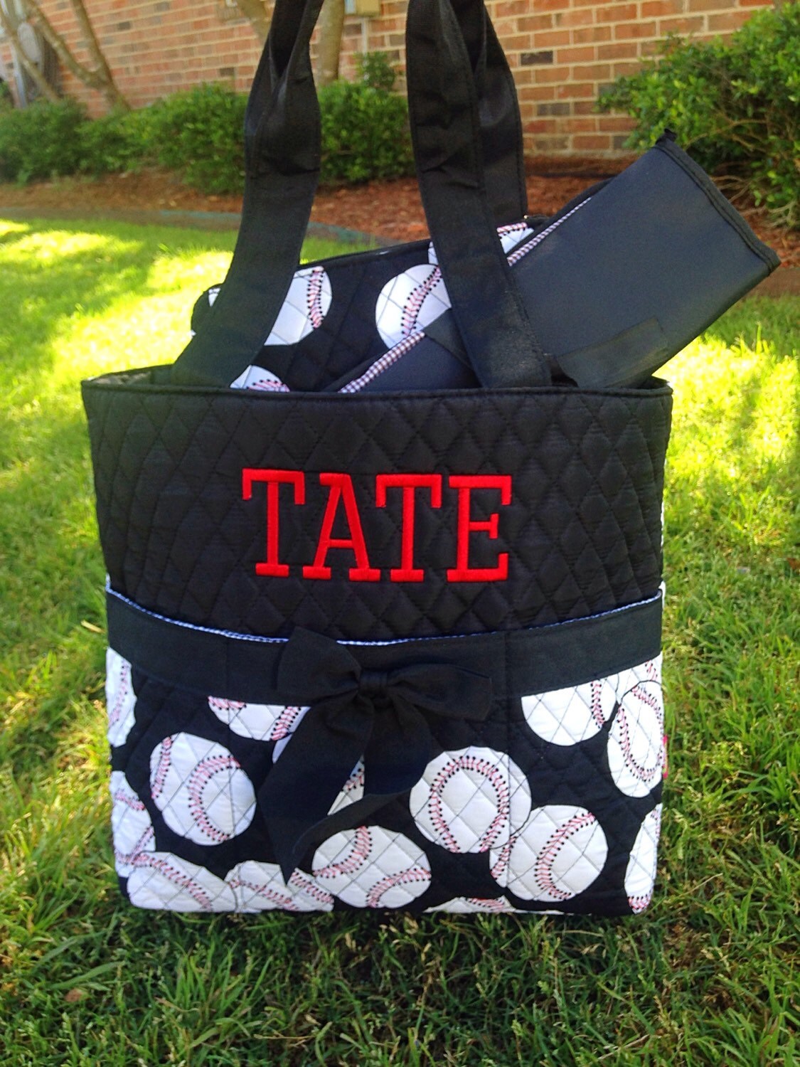 Baseball Diaper Bag Quilted Diaper Bag Personalized Diaper Etsy