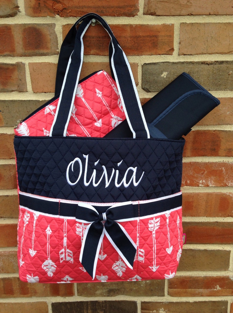 Coral Arrow Diaper Bag Arrow Diaper Bag Personalized Etsy Coral Arrow Diaper Bag Arrow Diaper Bag Personalized Etsy