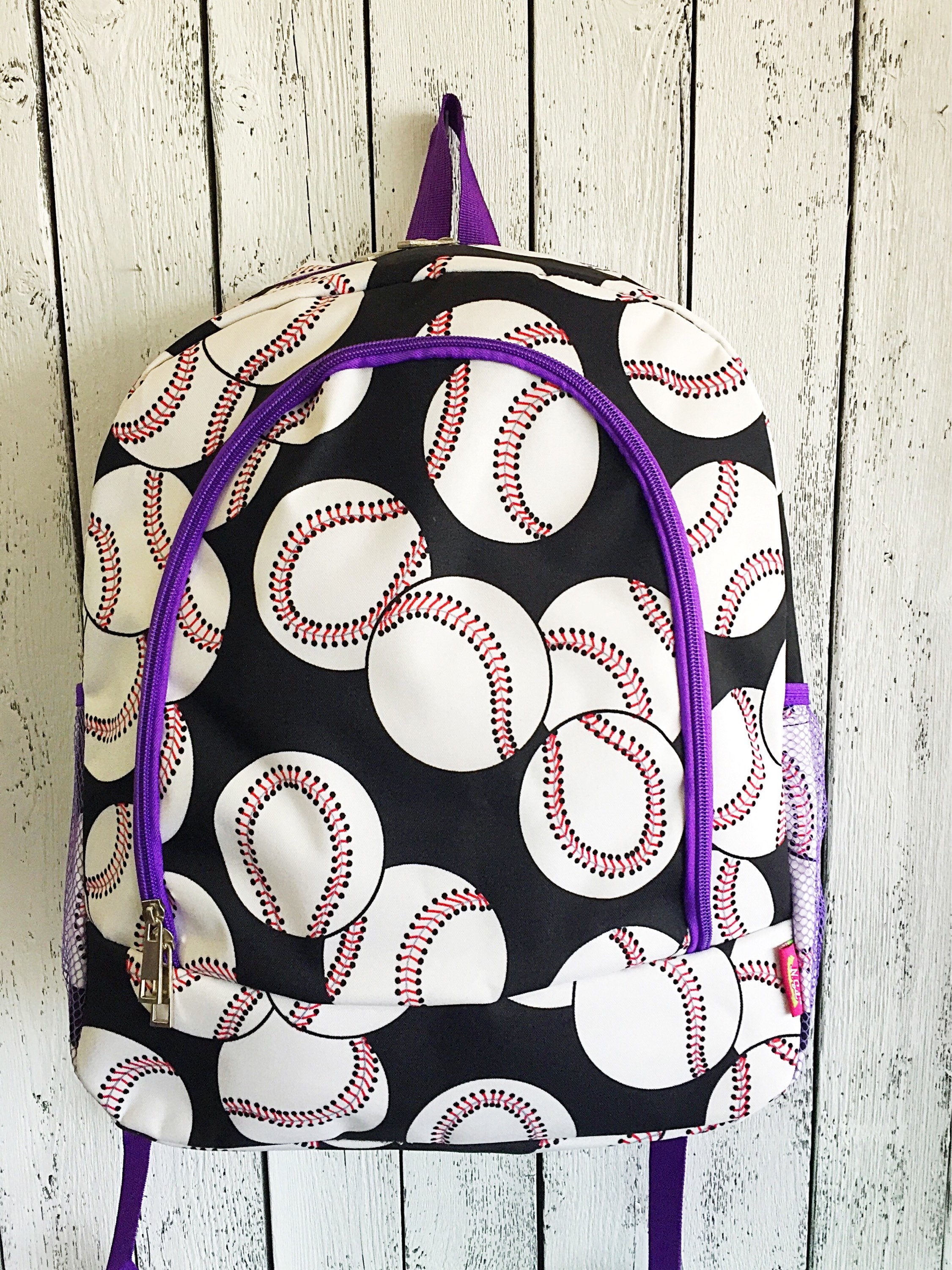 Purple Baseball Backpack Personalized Baseball Bag Etsy