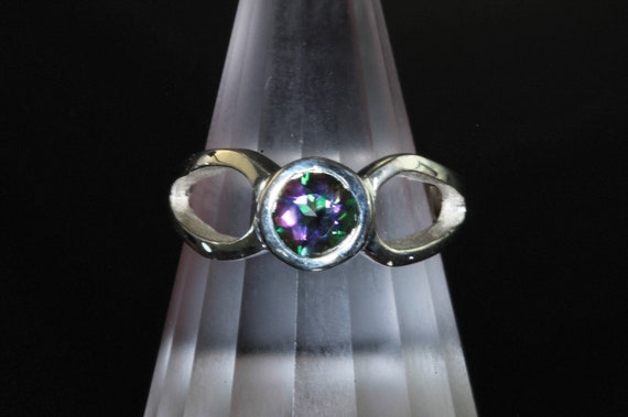 Our handmade sterling silver and Mystic topaz ring, locally made, gemstone unisex jewelry