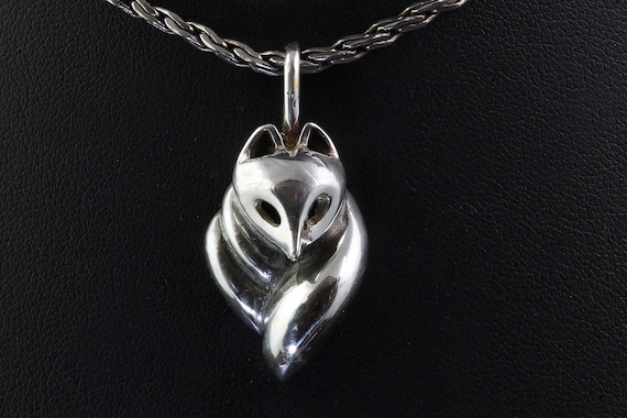 21st Century Fox Collection© sterling silver fox pendant, handmade jewelry, foxy lady Christmas gift idea, gift for her