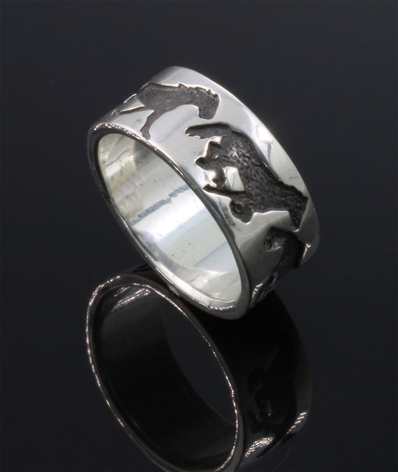 Handmade Sterling Silver Gallop Ring, horse lover, equestrian gift, gaits, rider