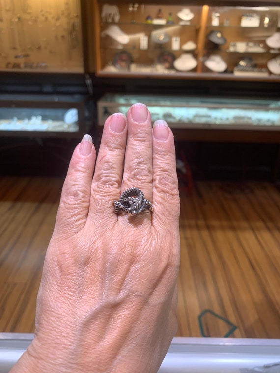 Handmade Sterling Silver Lizard Ring, amphibian, … - image 6